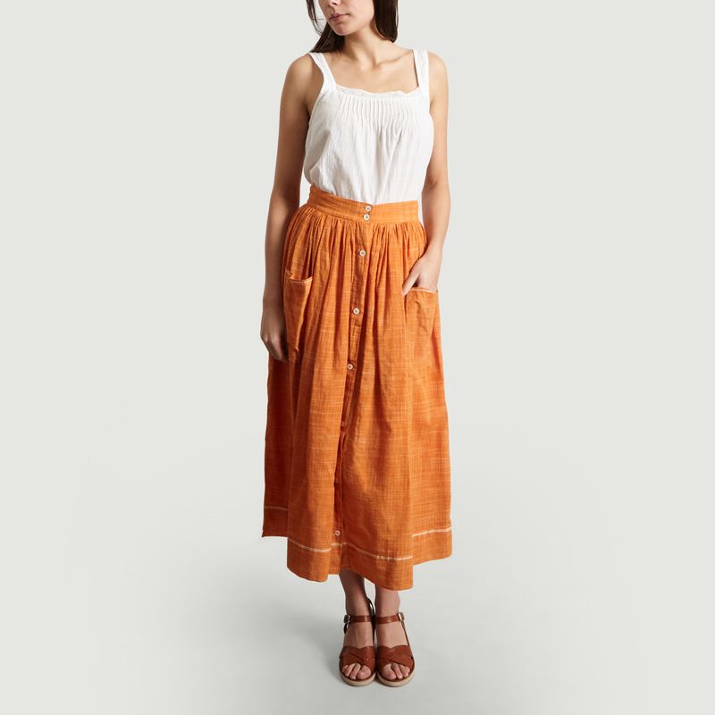 Delhi Cotton Midi Skirt - Soeur