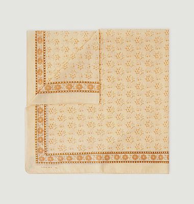 Foulard carré classique motif fleuri