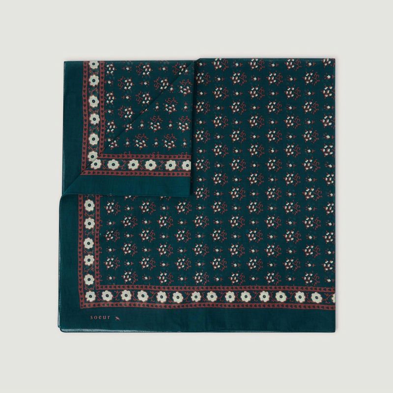 Foulard carré classique motif fleuri - Soeur