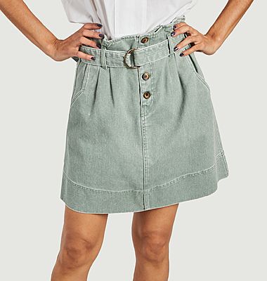 Paperbag skirt in denim Lily of the valley