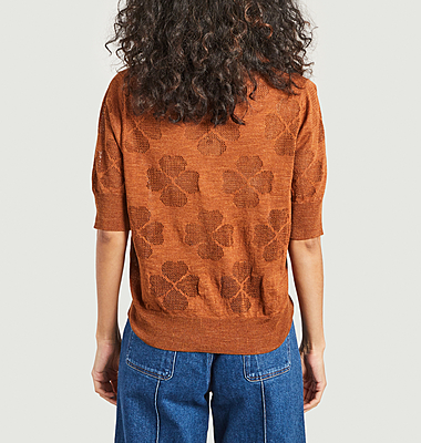 Pull fin manches courtes motif trèfles Puglia
