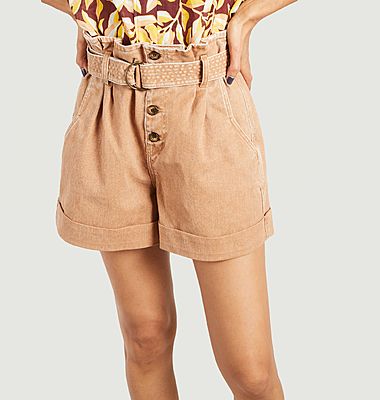 Paperbag-Shorts mit Knöpfen aus Denim Jack