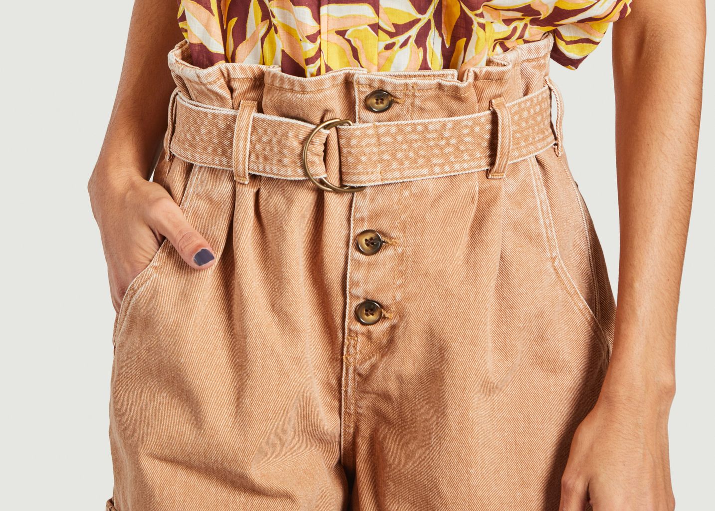 Paperbag-Shorts mit Knöpfen aus Denim Jack - Soeur