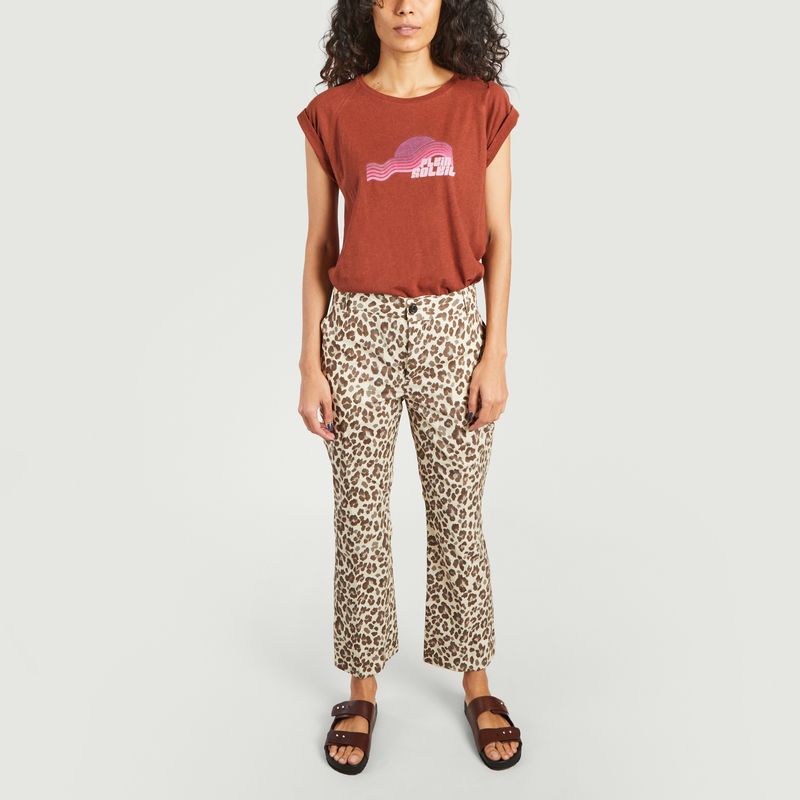 T-Shirt aus Baumwolle und Leinen mit Aufdruck Plein Soleil Valentina - Soeur