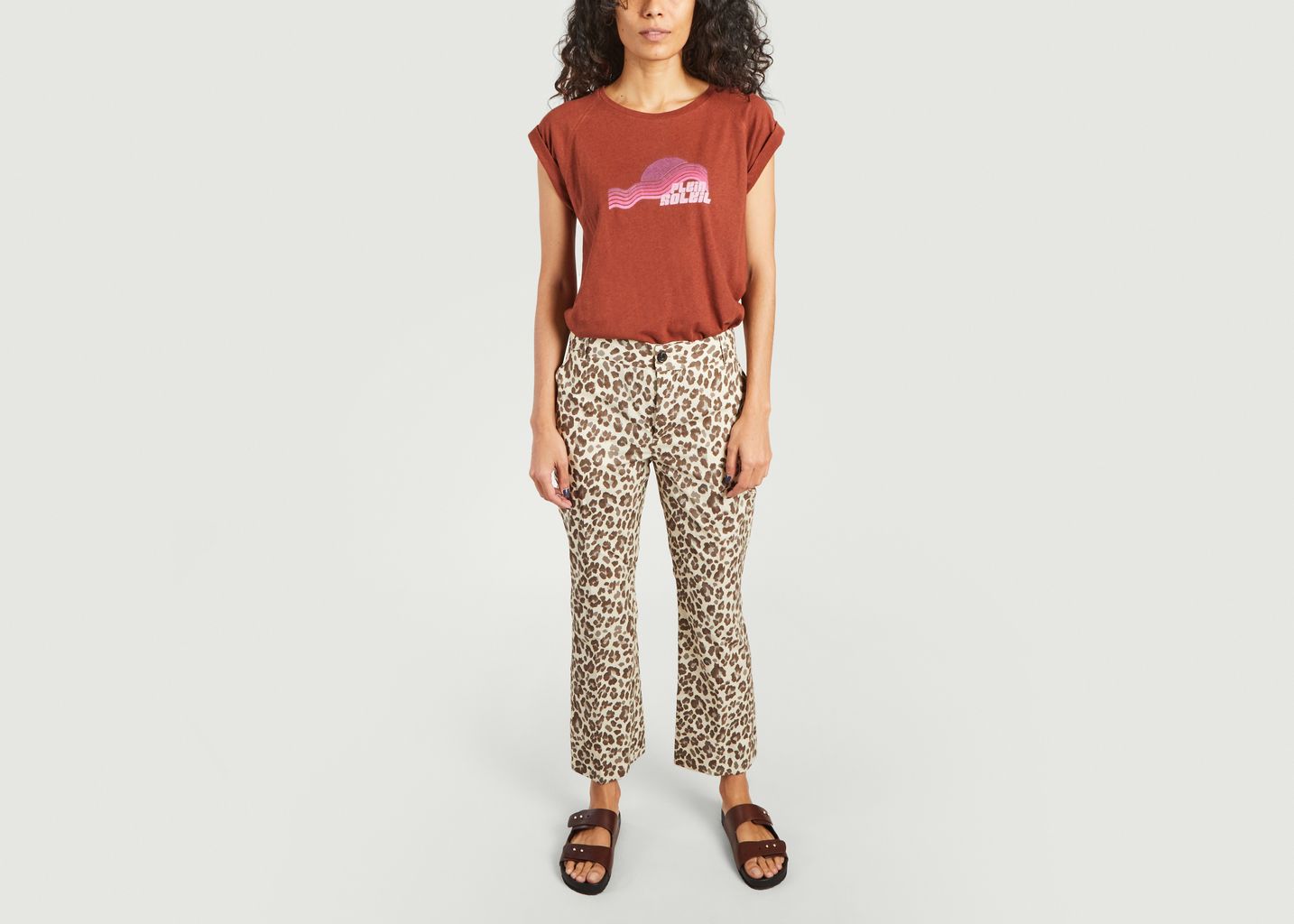 Plein Soleil printed cotton and linen T-shirt Valentina - Soeur