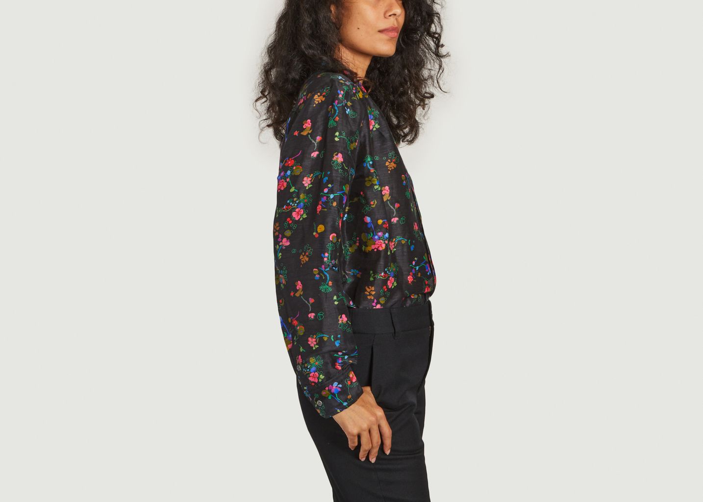 Lucretia linen and silk floral print shirt - Soeur