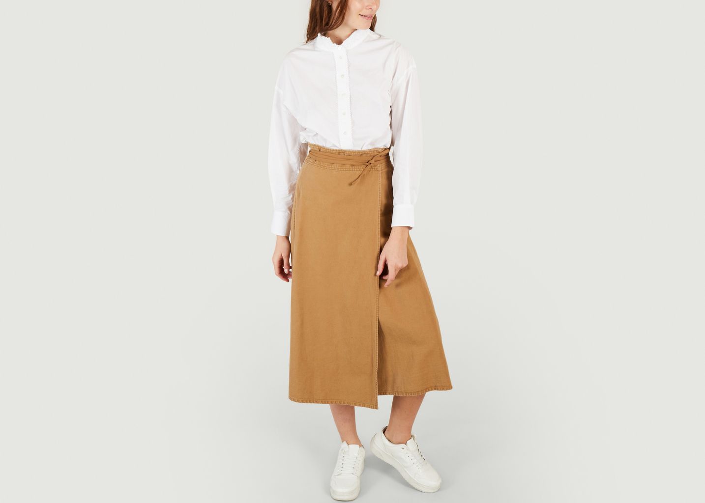 Organic cotton and linen wrap skirt Queen - Soeur
