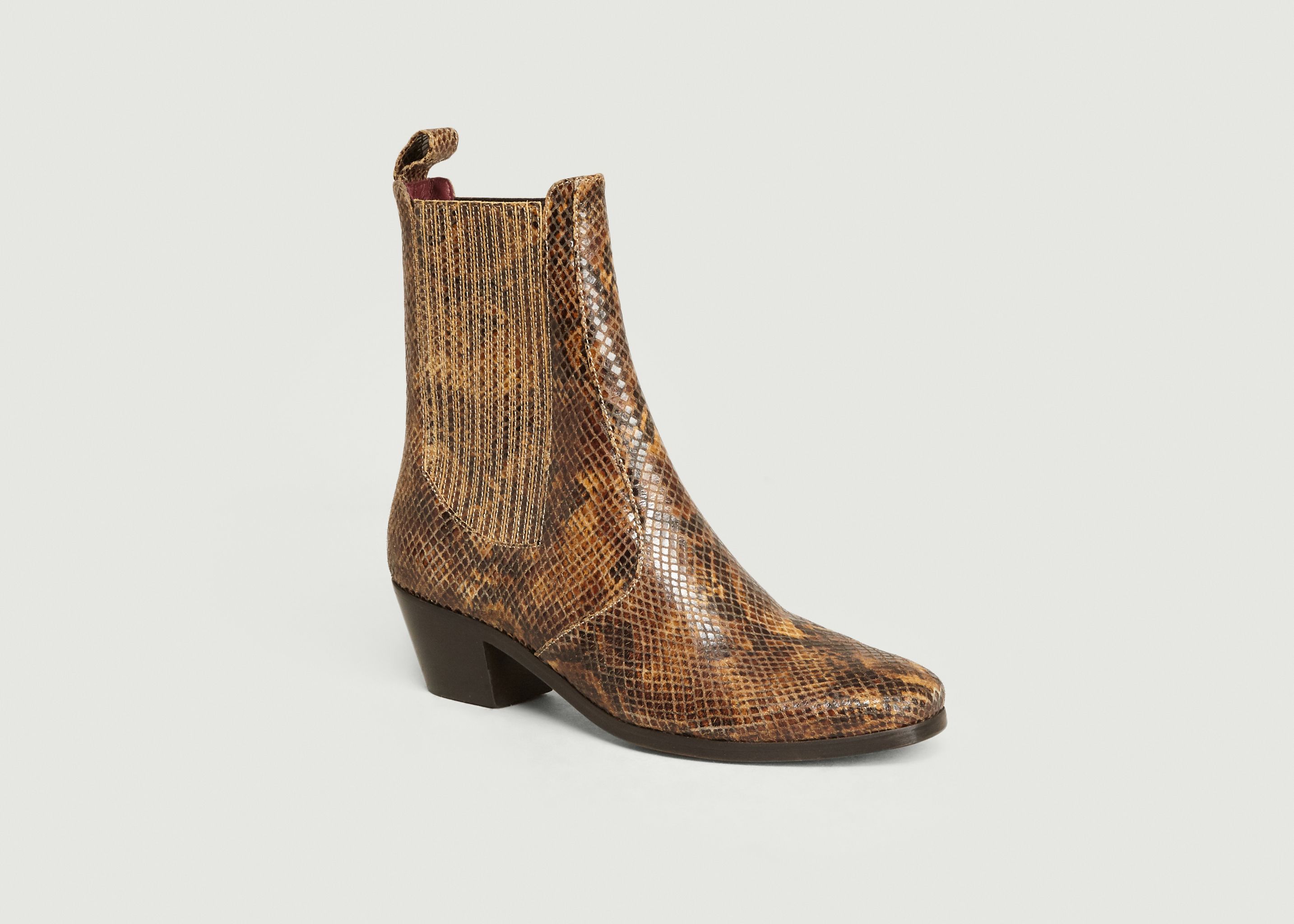Gazette python effect leather boots - Soeur