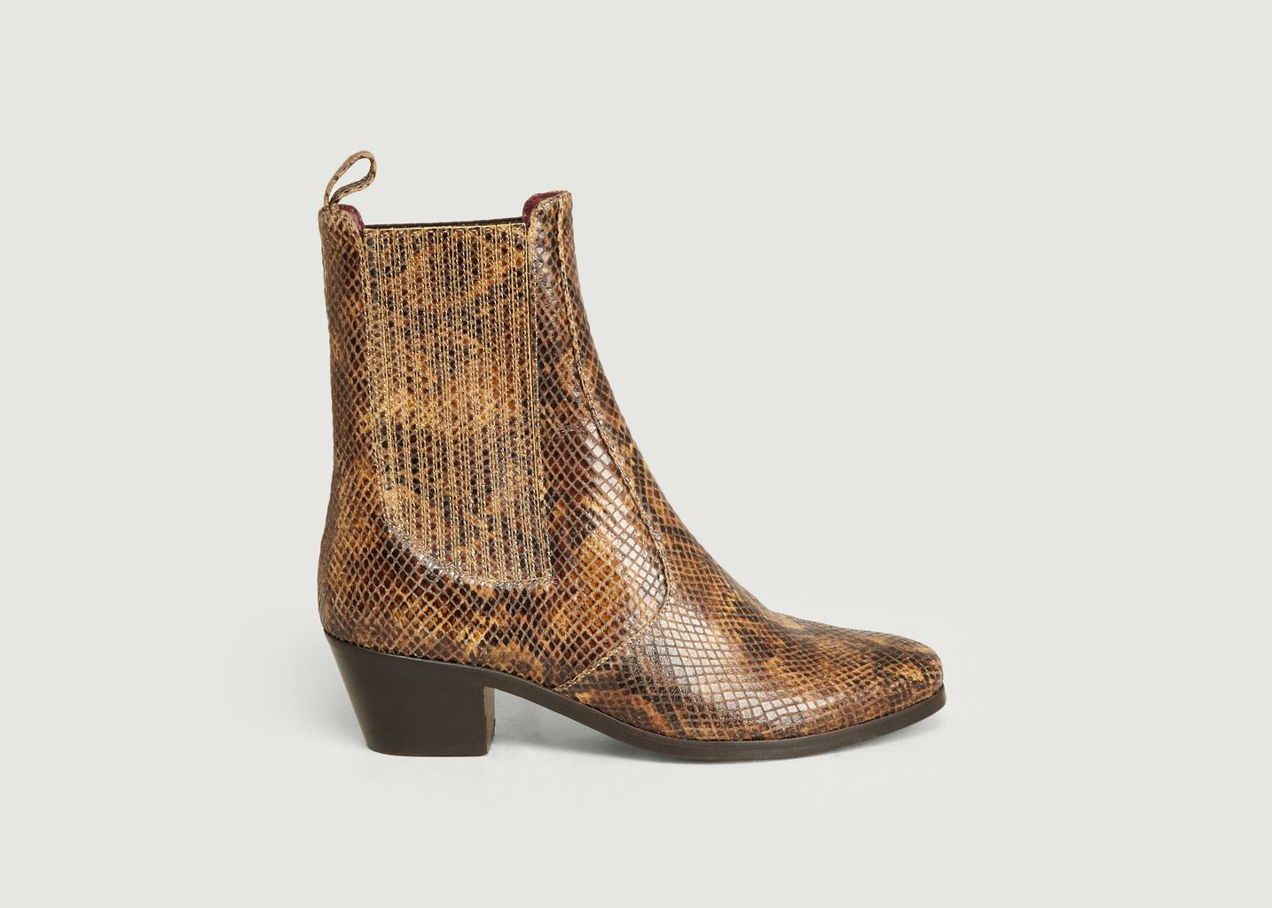 Boots en cuir façon python Gazette - Soeur