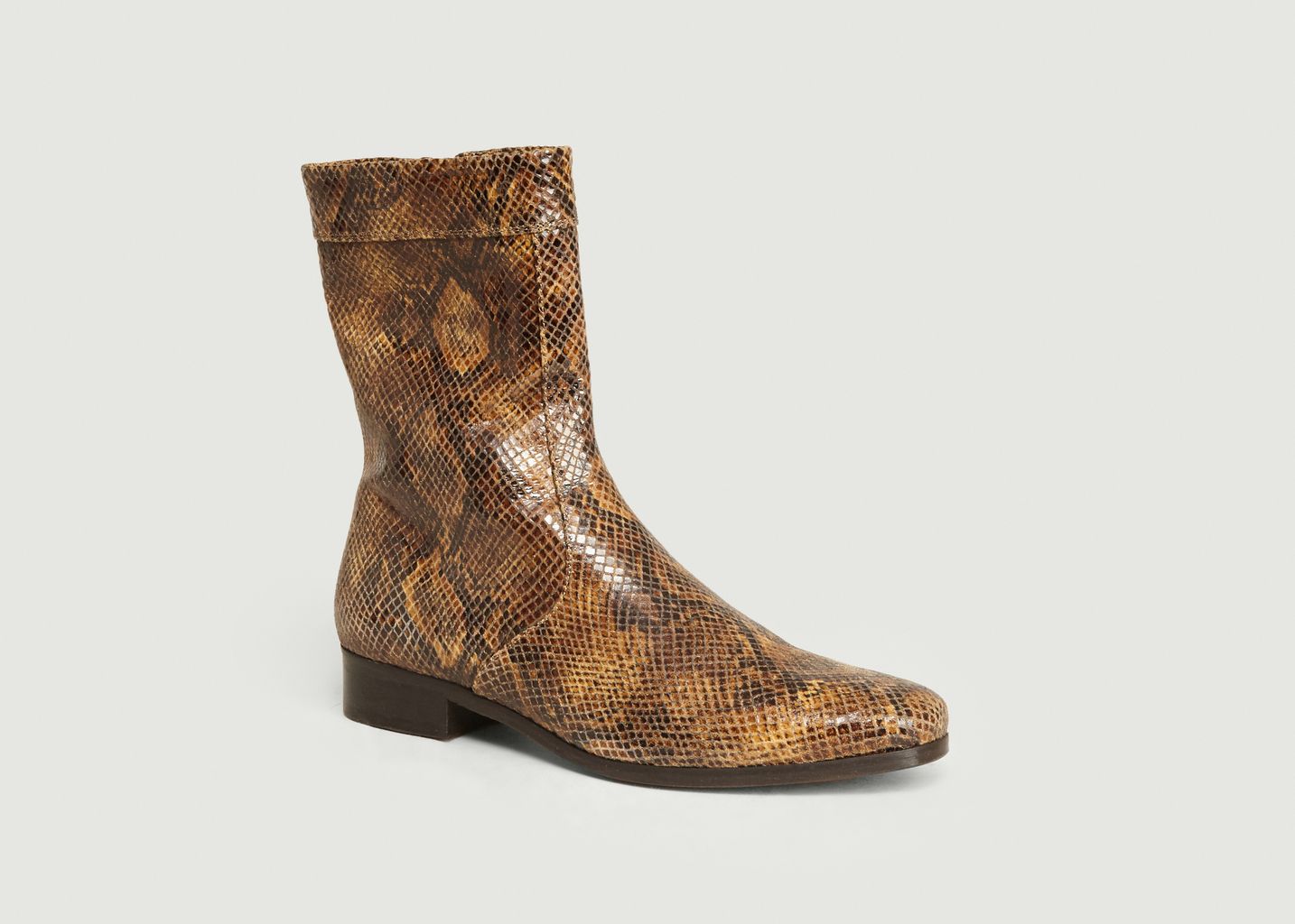 Ecaille python effect leather boots - Soeur