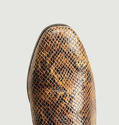 Boots en cuir façon python Ecaille