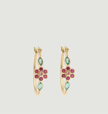 Miniflower 3 Red earrings