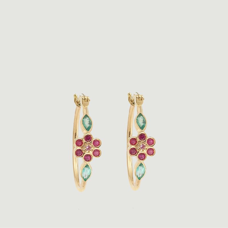 Miniflower 3 Red earrings - Sophie d'Agon