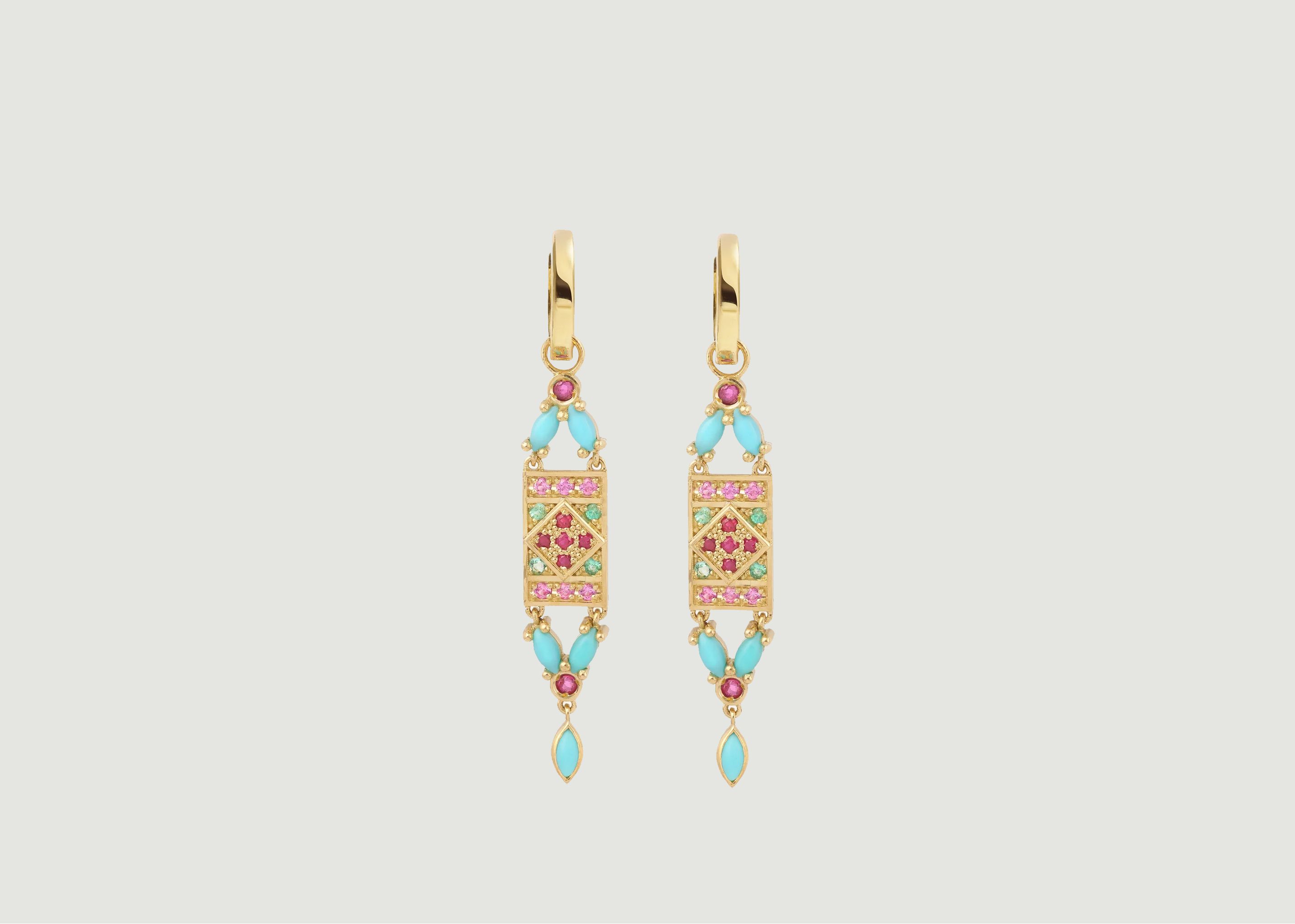 Ava 1 Turquoise earrings - Sophie d'Agon