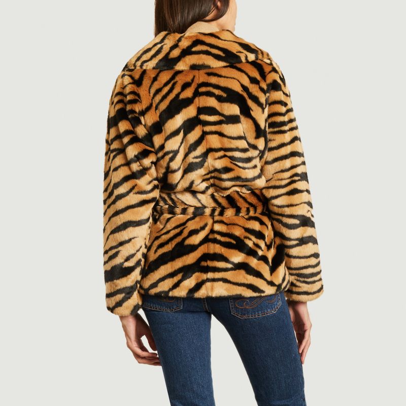 Tiffany faux-fur tiger patern short coat - Stand Studio