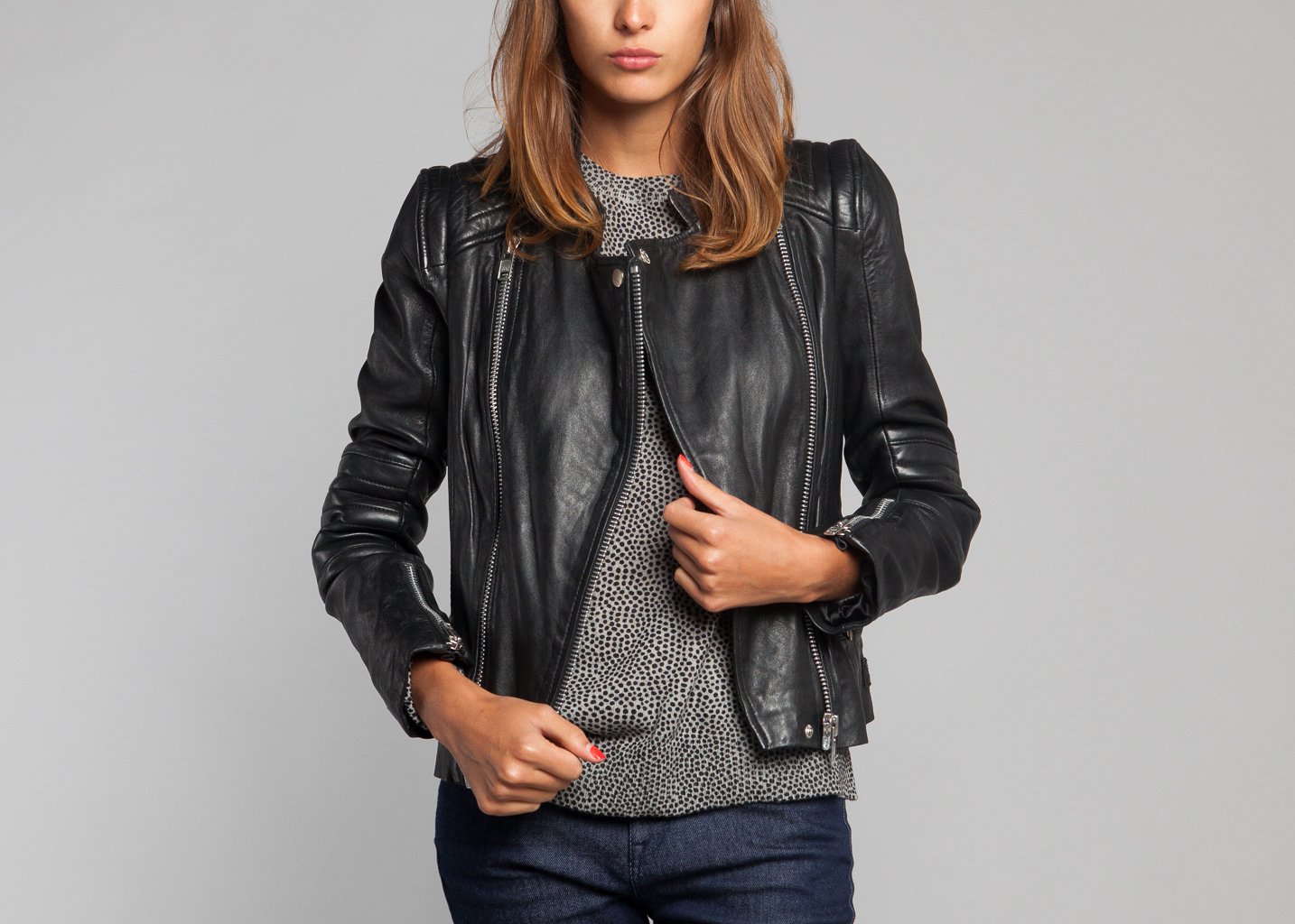 Blouson Vinceta St\u00e9phanie Vaill\u00e9 Noir L\u0026#39;Exception