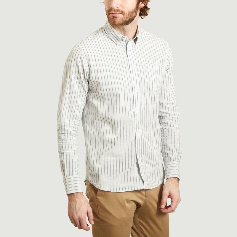 Chemise Rayée En Coton Et Lin Earl - SUIT