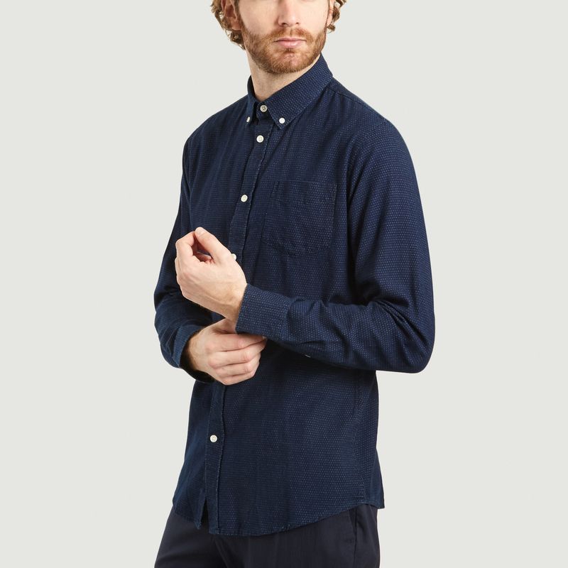 Chemise En Coton A Micro Points Elton - SUIT