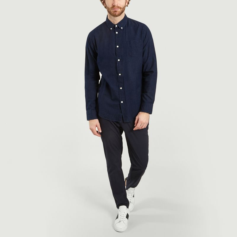 Chemise En Coton A Micro Points Elton - SUIT