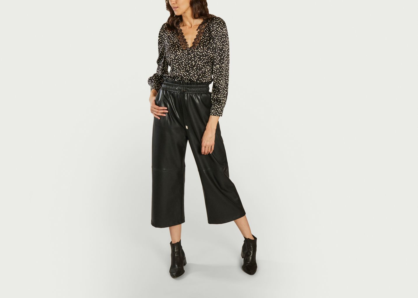 Blouse à pois avec dentelle Latina - Suncoo