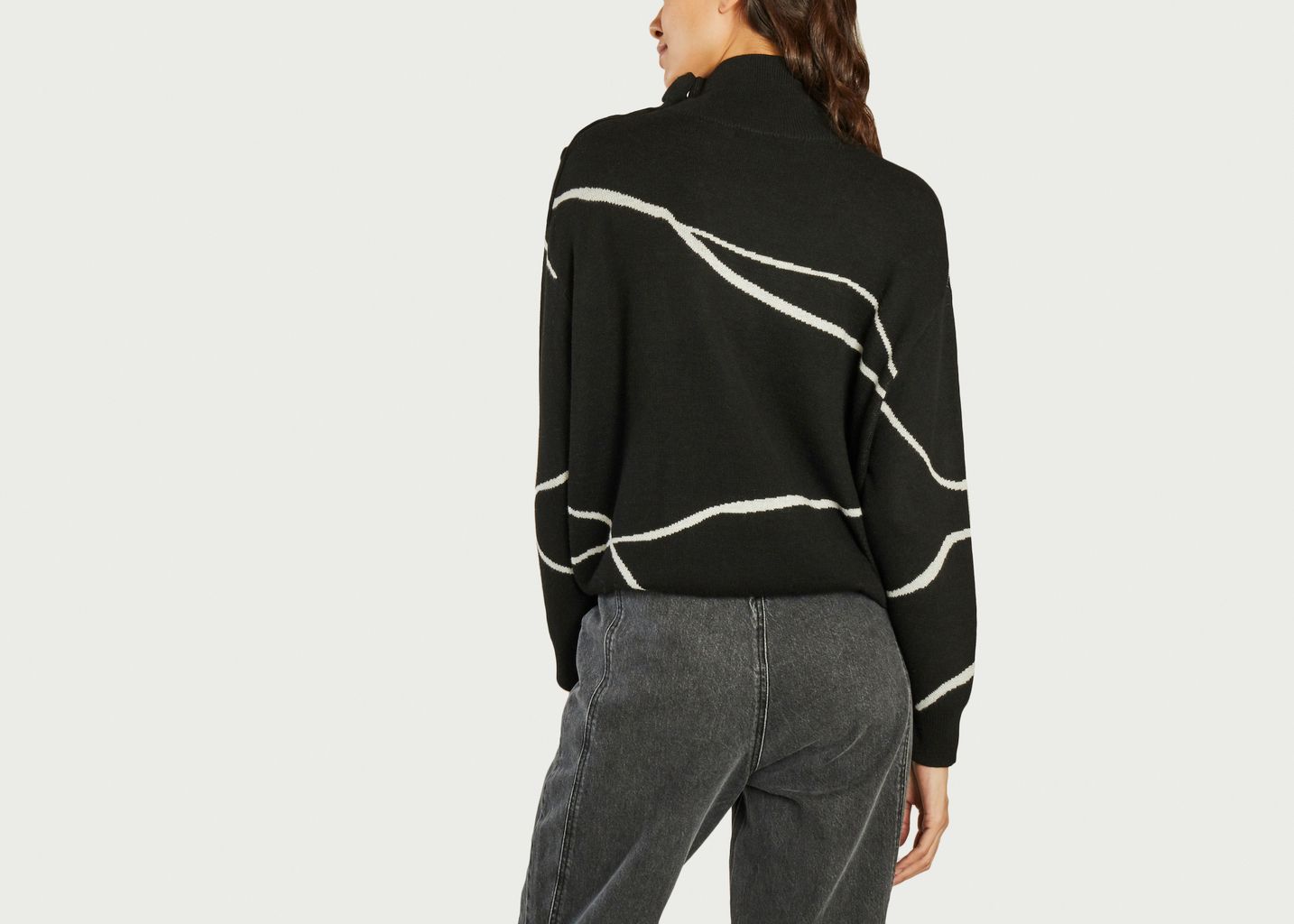 Pull oversize motif géométrique col montant Paxton - Suncoo