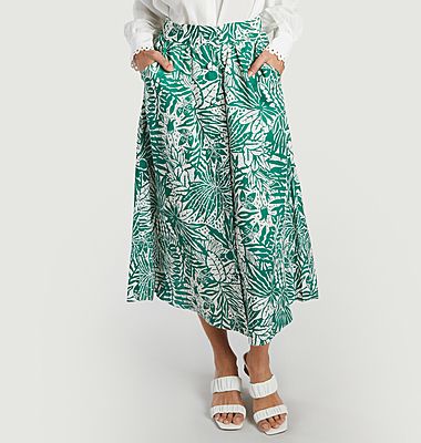 Midi skirt with vegetal pattern Focy