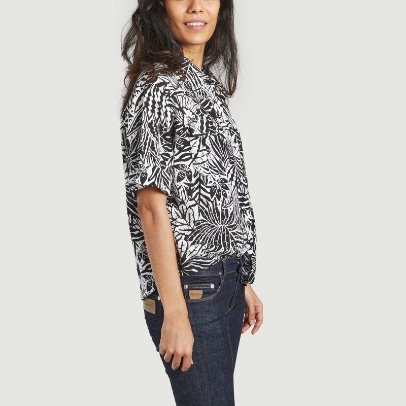 Luana short-sleeved vegetal pattern shirt - Suncoo