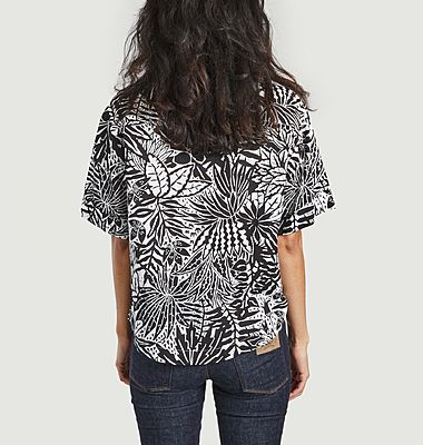 Luana short-sleeved vegetal pattern shirt