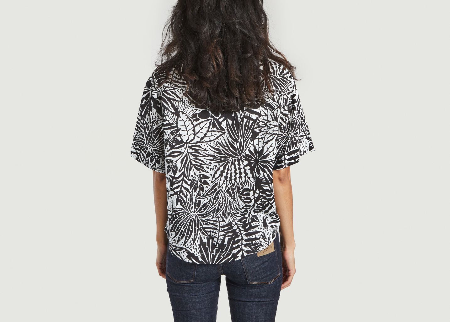 Luana short-sleeved vegetal pattern shirt - Suncoo