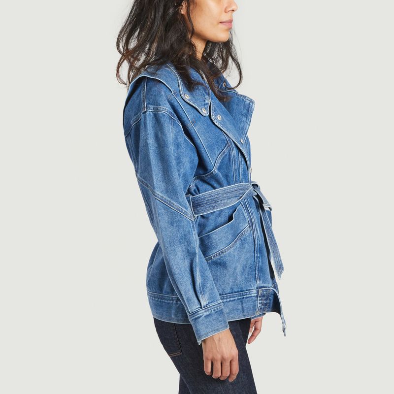 Sale Oversized denim jacket belted 