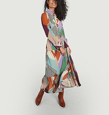 Cherin geometric pattern long dress