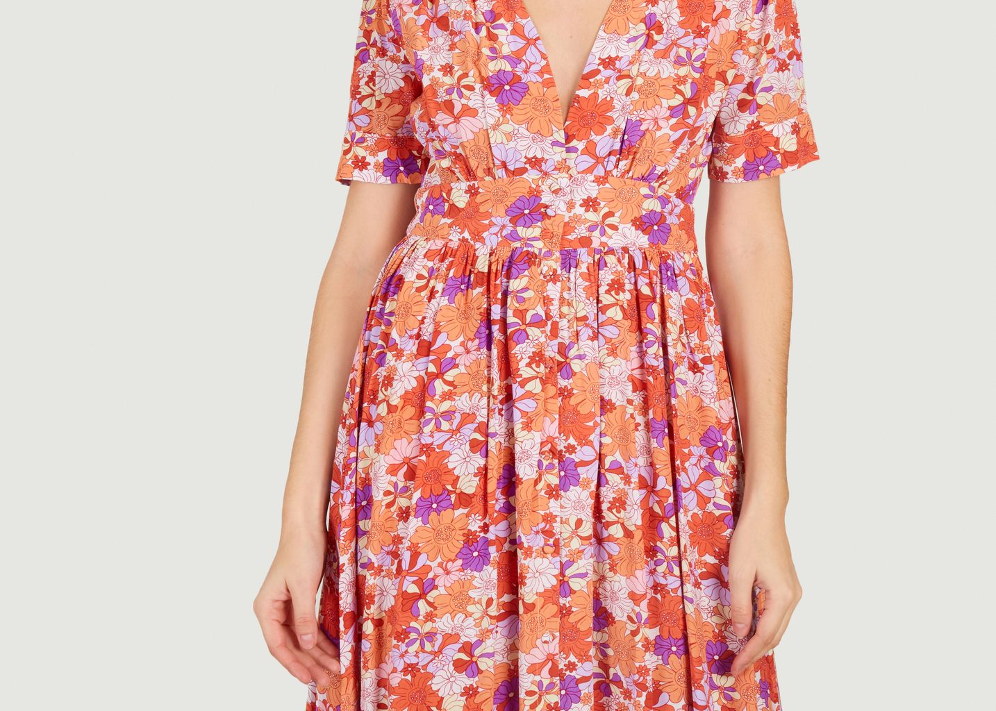 Casey floral print midi dress - Suncoo