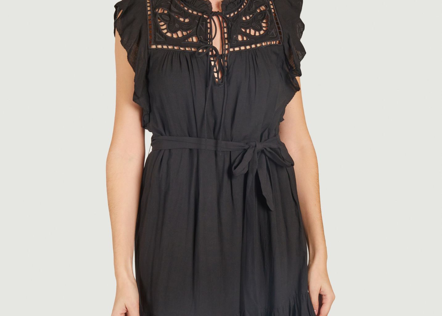 Midi dress with embroidered details Cidji - Suncoo