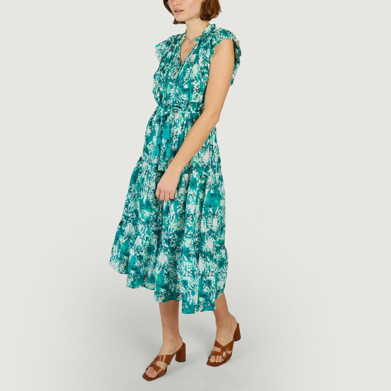 Calipso Printed Cotton Midi Dress - Suncoo