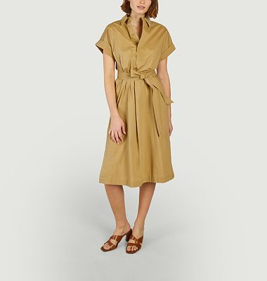 Clodie short-sleeved midi shirt-dress