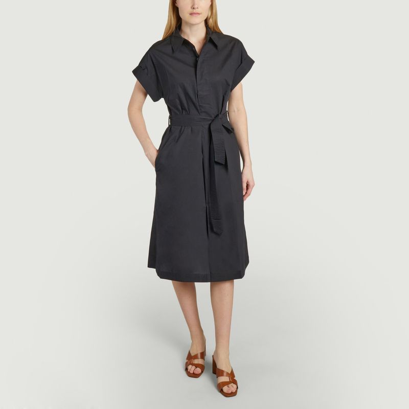 Robe-chemise midi manches courtes Clodie - Suncoo