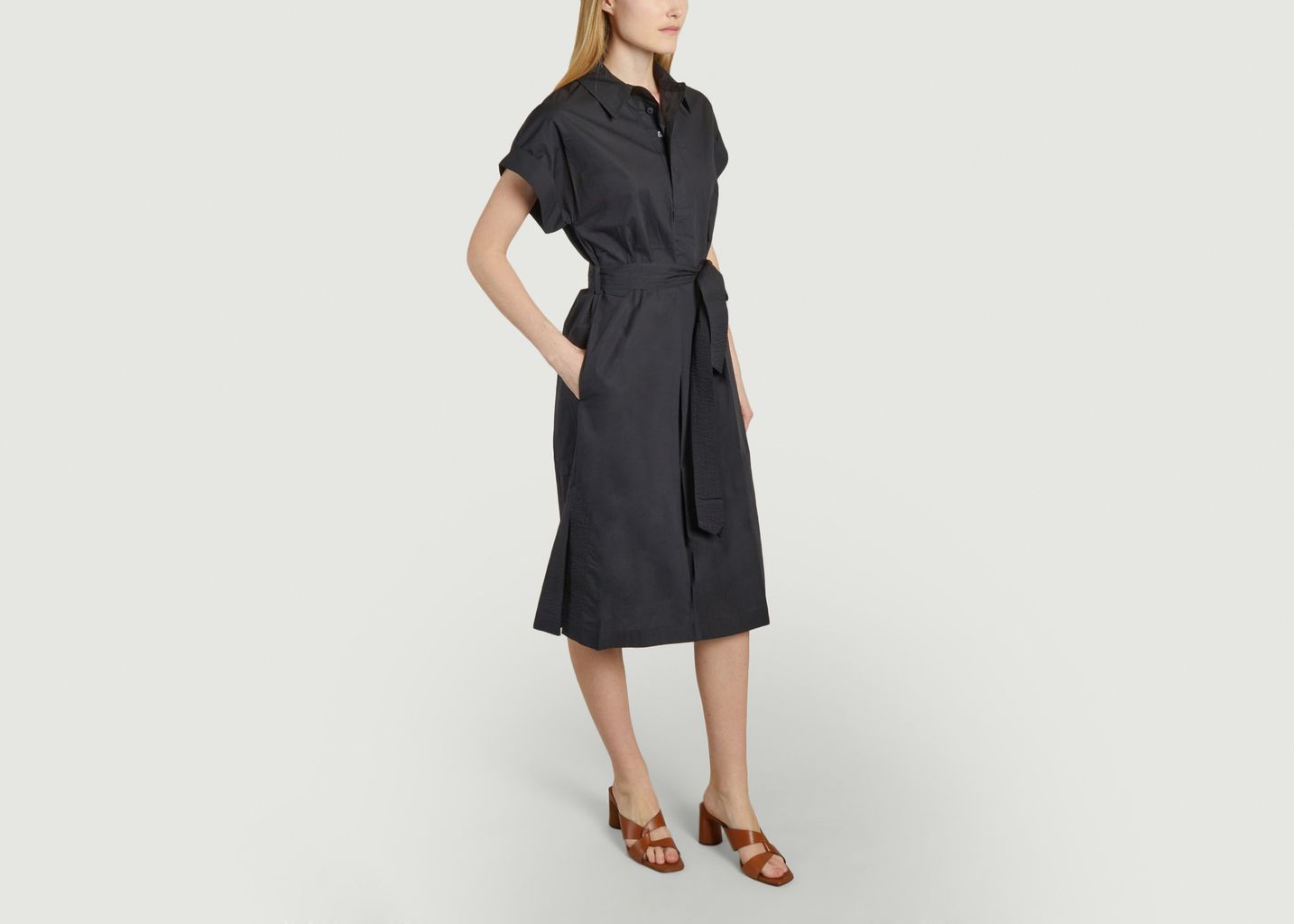 Clodie short-sleeved midi shirt-dress - Suncoo