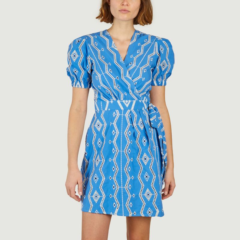 Short openwork wrap dress Clem - Suncoo