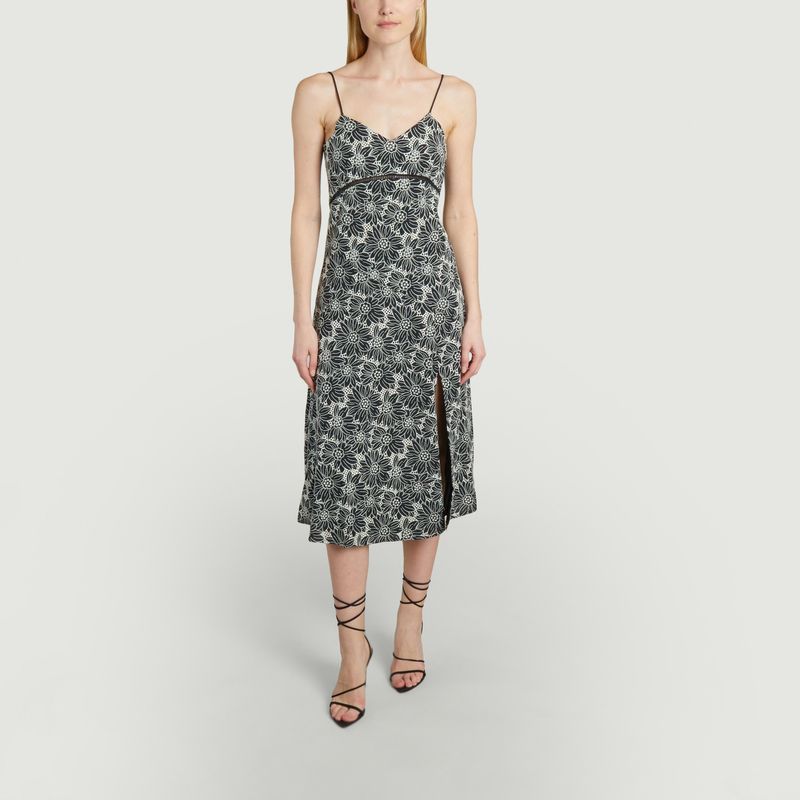 Robe midi brodée motif fleuri Clarita - Suncoo