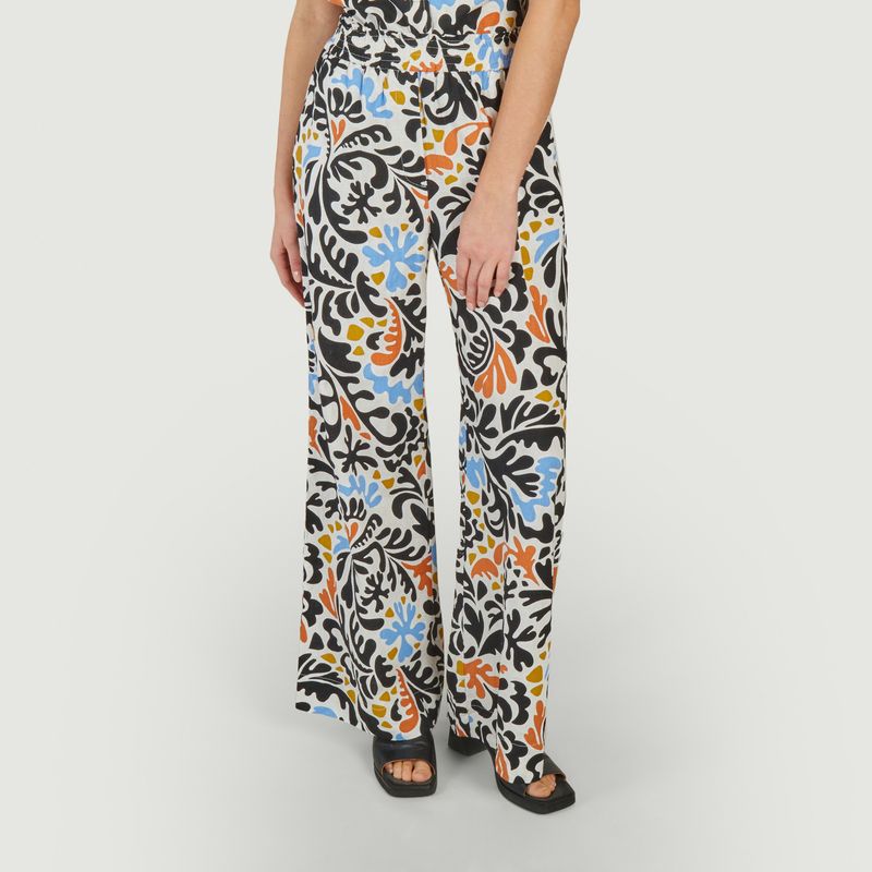 Jahel wide-leg fancy print pants - Suncoo