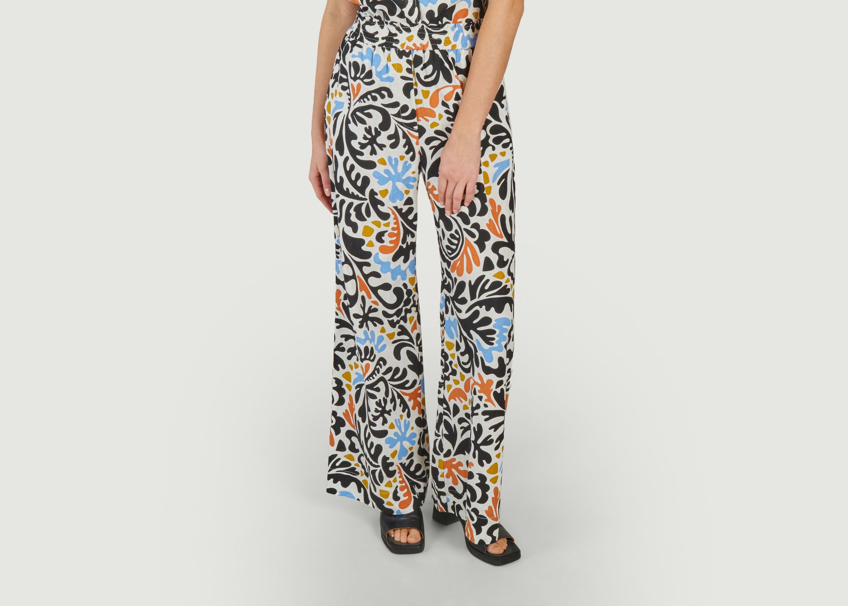 Jahel wide-leg fancy print pants - Suncoo