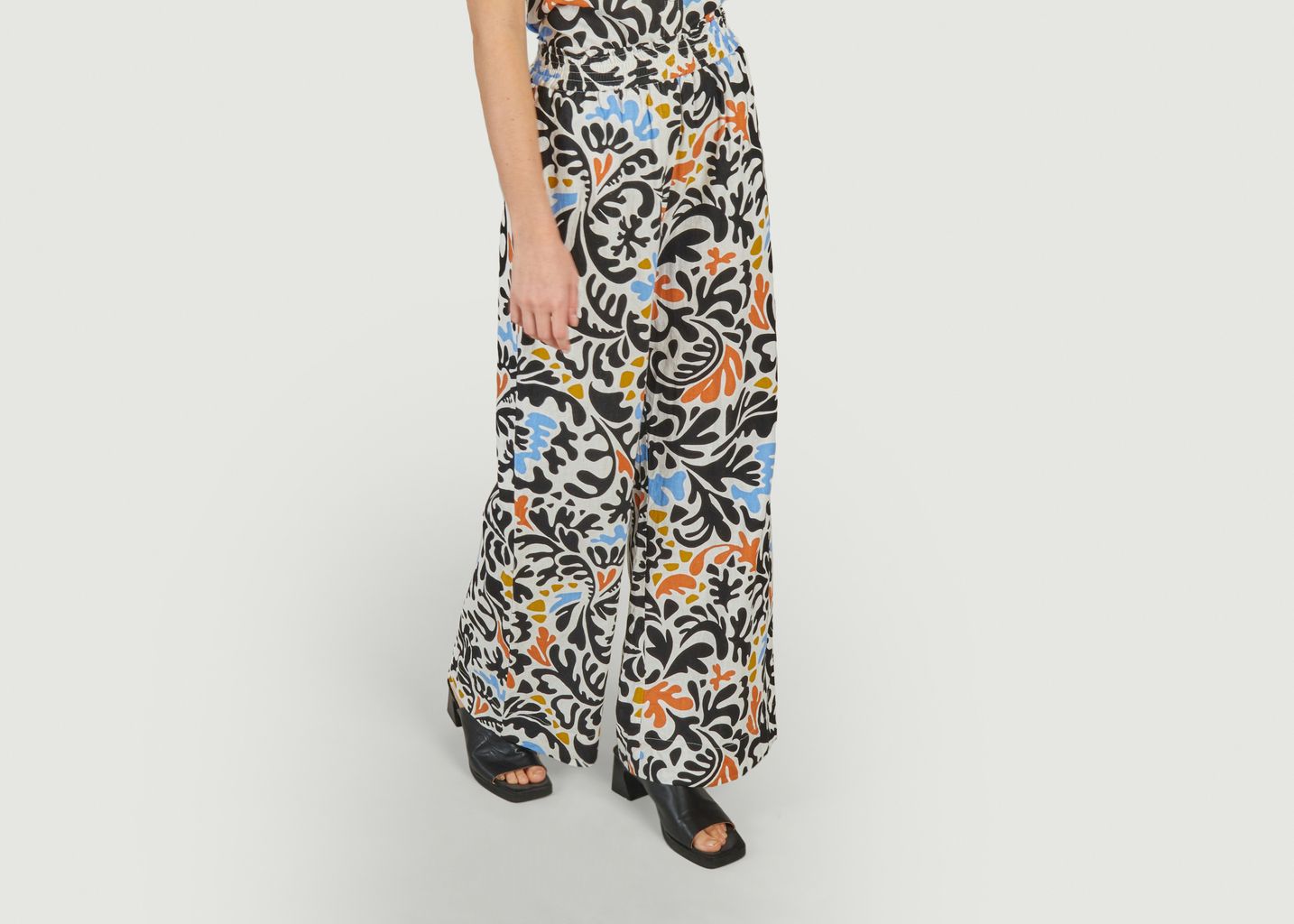 Jahel wide-leg fancy print pants - Suncoo