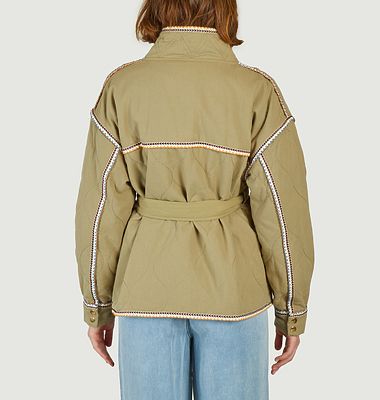 Enzo oversized belted quilted jacket