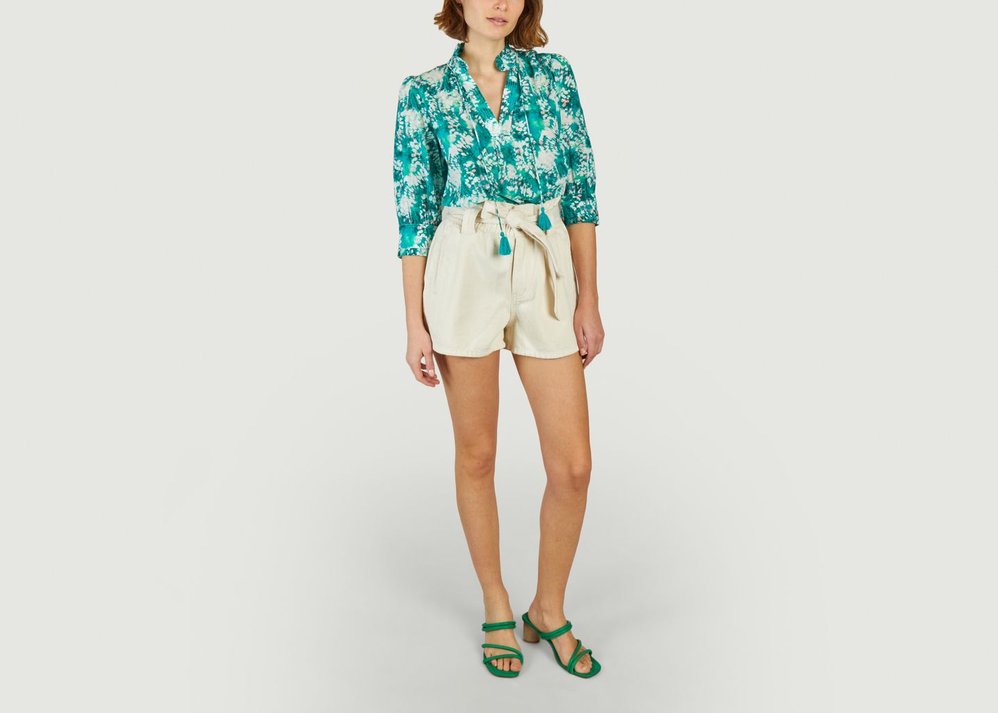 Belted shorts in Kiki cotton - Suncoo