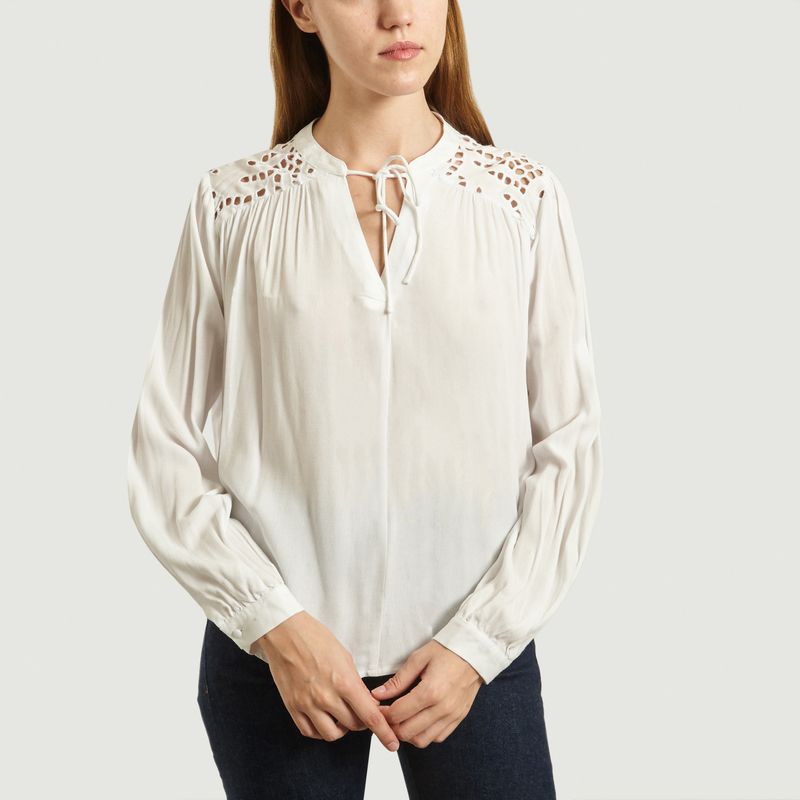 WOMEN FASHION Shirts & T-shirts Lace openwork NoName blouse White L discount 69% 