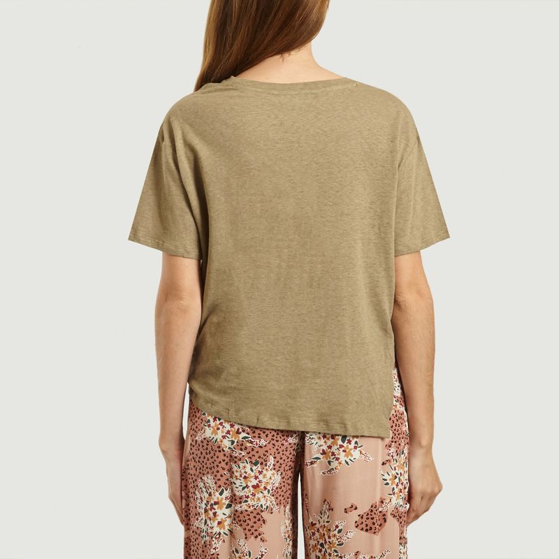 T-shirt en lin et coton noué Mattew - Suncoo