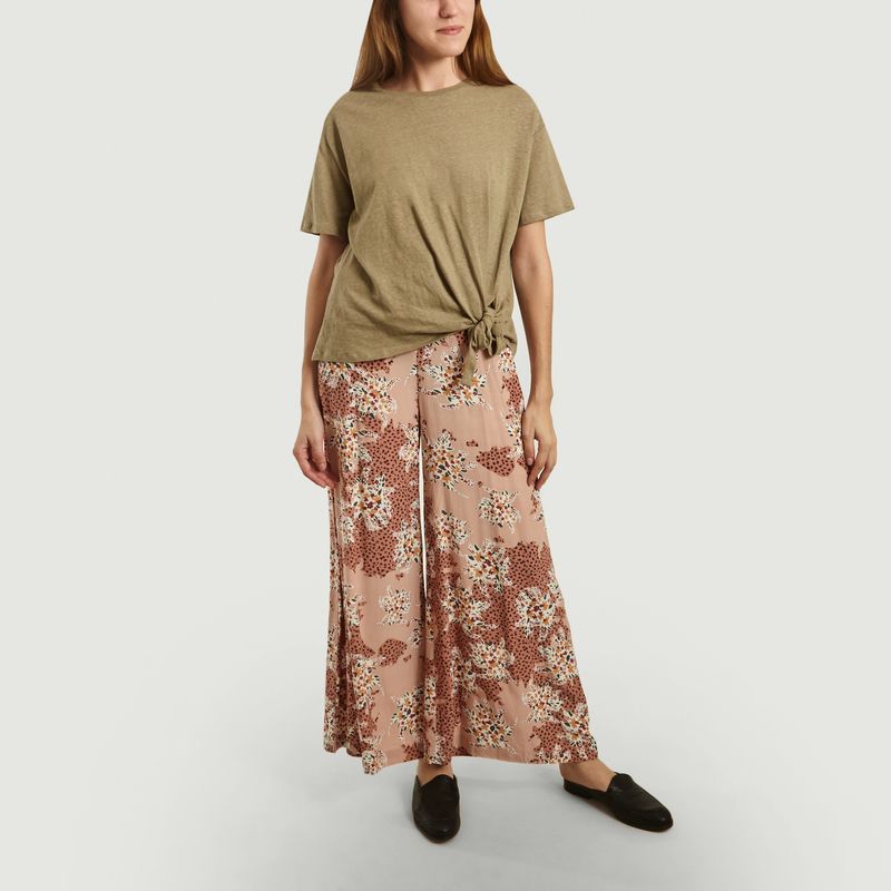 T-shirt en lin et coton noué Mattew - Suncoo