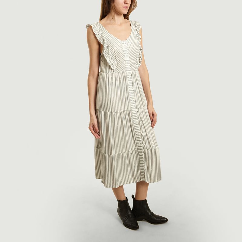 Robe Céline Rayée Détails Lurex - Suncoo