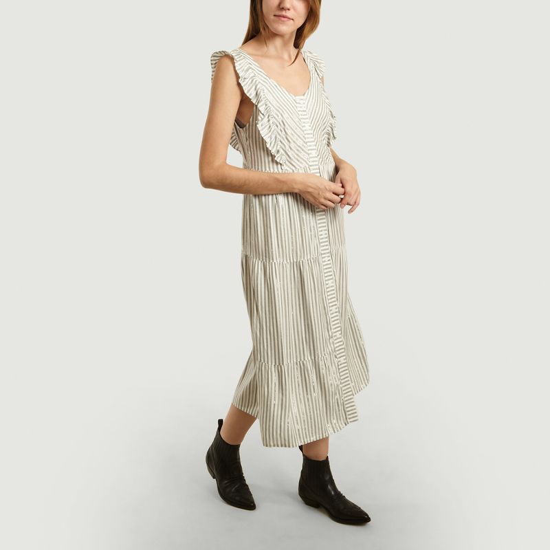 Robe Céline Rayée Détails Lurex - Suncoo