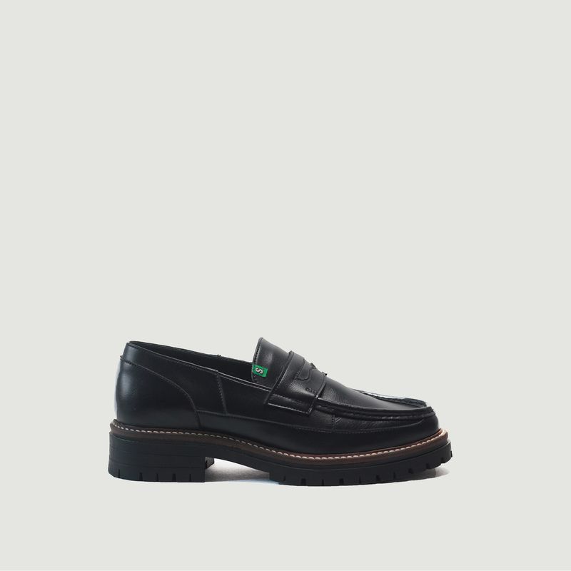 Vegan leather loafers Mila - Supergreen